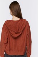 Women's French Terry Ribbed Zip-Up Hoodie in Sienna Small