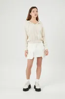 Women's Cropped Hooded Sweater Cream