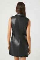 Women's Faux Leather Mini Dress in Black Medium