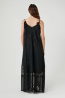 Women's Chiffon Lace-Trim Maxi Dress