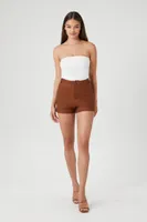 Women's High-Rise Pull-On Shorts in Brown Medium