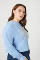 Women's Camaro Crop Top Blue/White,