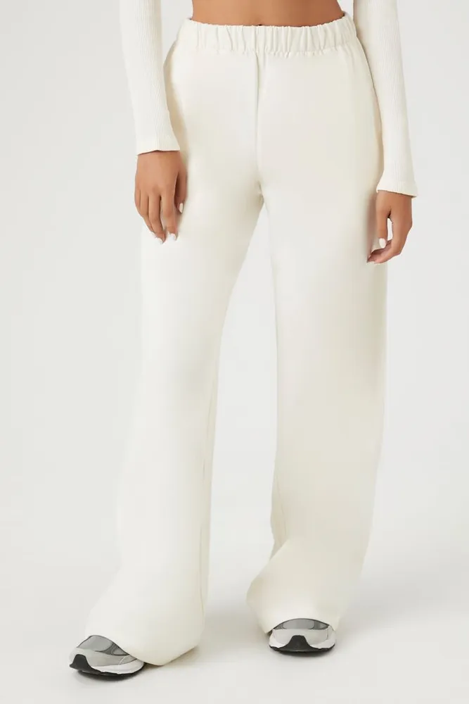 Women's Cotton Wide-Leg Pants in Ivory Medium
