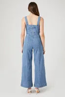 Women's Wide-Leg Denim Overalls Medium