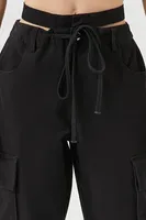 Women's Baggy Cutout Cargo Pants in Black Small