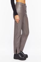 Women's Faux Leather Straight-Leg Pants Neutral