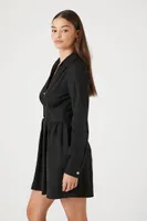 Women's A-Line Mini Shirt Dress in Black Small