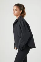 Women's Active Quilted Zip-Up Jacket in Black, XS