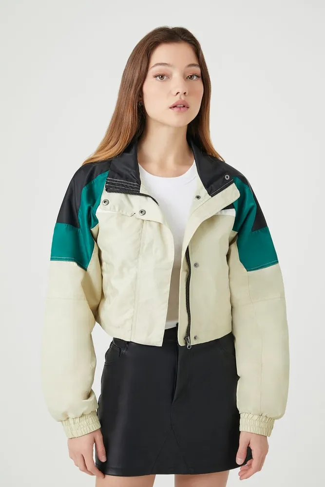 Women's Cropped Colorblock Jacket