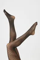 Sheer Lattice Tights in Black, S/M