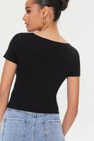 Women's Cutout Button-Loop T-Shirt