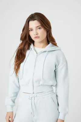 Women's Fleece Zip-Up Hoodie in Powder Blue Small