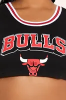 Women's Chicago Bulls Crop Top in Black, 2X