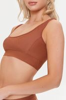 Women's Mesh Square Neck Bralette in Root Beer Small