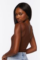 Women's Ribbed One-Shoulder Bodysuit in Coffee Medium