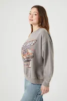 Women's Heatwave Racing Graphic Pullover in Dark Grey, XS