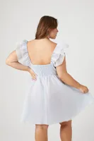 Women's Organza Mini Dress Baby Blue,