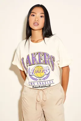 Women's Los Angeles Lakers Graphic T-Shirt in Cream Small