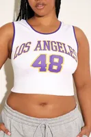 Women's Los Angeles Lakers Crop Top in White, 0X