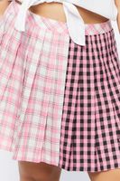 Women's Reworked Plaid Mini Skirt in Pink, 0X