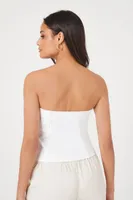 Women's Ponte Knit Tube Top in White Small