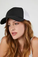 Netted Baseball Cap in Black/White