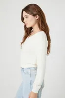 Women's Cropped V-Neck Sweater