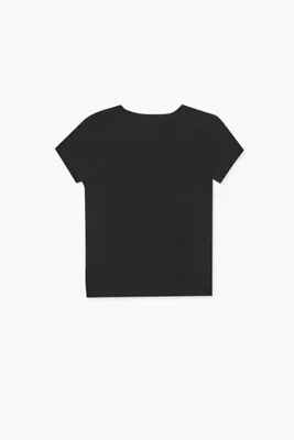 Girls Crew Neck T-Shirt (Kids) in Black, 13/14