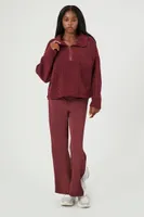 Women's Active Faux Shearling Pullover in Wine, XS