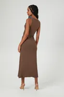 Women's Tie-Waist Sweater Midi Dress Small