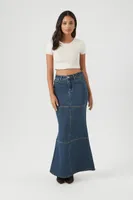 Women's Denim Mermaid Maxi Skirt Dark