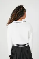 Women's Zip-Up Tennis Sweater in White Medium