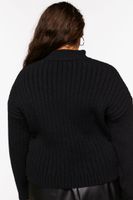 Women's Half-Zip Funnel Neck Sweater Black,