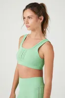 Women's Seamless Perforated Sports Bra in Mint Large