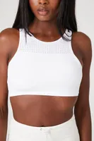 Women's Asymmetrical Dual-Strap Sports Bra in White, XS