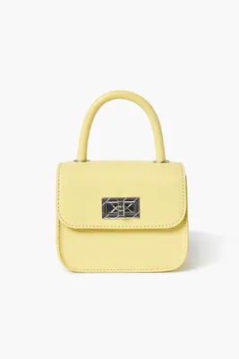 Women's Faux Croc Crossbody Bag in Yellow