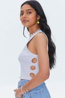 Women's Paradise Found Graphic Cutout Crop Top in Lavender Small