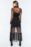 Women's Sheer Tiered Maxi Dress