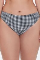 Women's Gingham Bikini Bottoms in Black/White, 0X