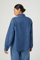 Women's Denim Long-Sleeve Shirt in Dark Denim Small