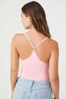 Women's Seamless Lace-Trim Bodysuit in Cherry Blossom Medium