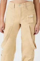 Women's Corduroy Cargo Joggers in Khaki Large