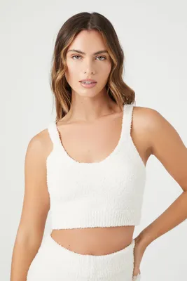 Women's Sweater-Knit Lounge Cropped Cami in Vanilla Small