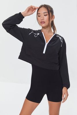 Women's Active Cropped Anorak in Black Large