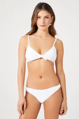 Women's Low-Rise Bikini Bottoms in White Large