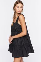 Women's Tiered Ruffle-Trim Mini Dress in Black, XXL