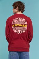 Men Airwalk Skateboard Long-Sleeve Tee in Burgundy Large