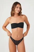 Women's Candy Cane Thong Panties in Black Small