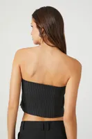 Women's Strapless Foldover Crop Top