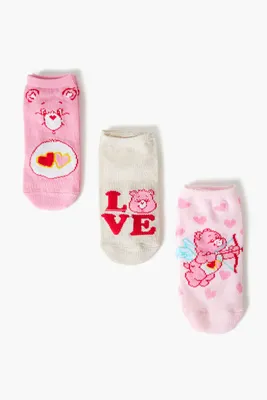 Girls Care Bear Ankle Sock Set - 3 pack (Kids) in Pink